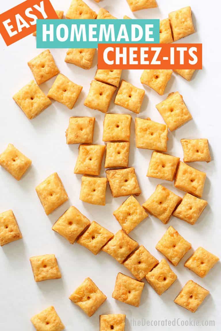 HOMEMADE CHEEZITS cheesefilled, baked copycat crackers recipe.