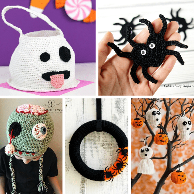 25 FREE crochet patterns for Halloween, with links to tutorials. These cute and spooky holiday crafts include accessories, home decor, and more. #halloween #freecrochetpatterns #crochet #patterns