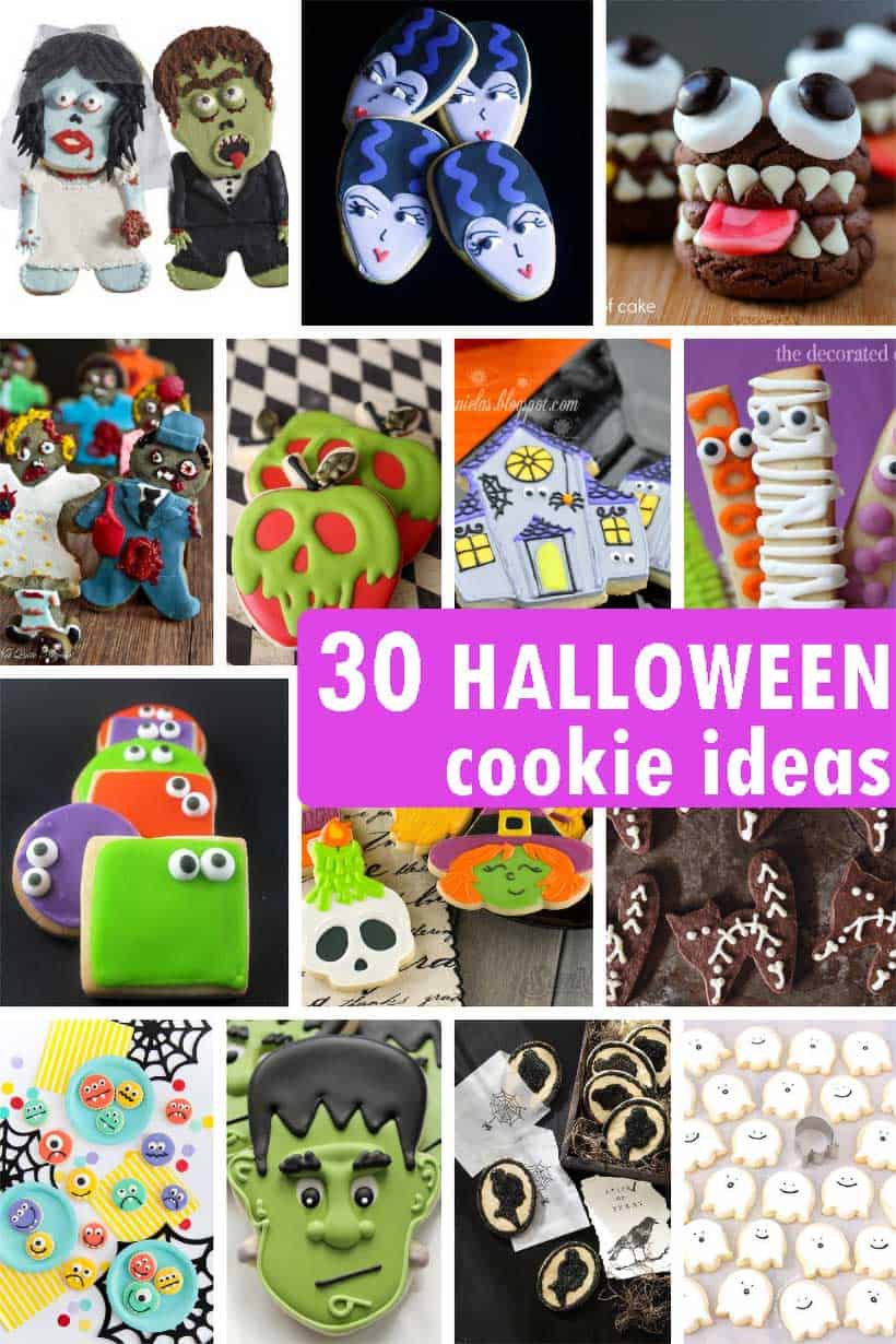 collage of Halloween cookie ideas