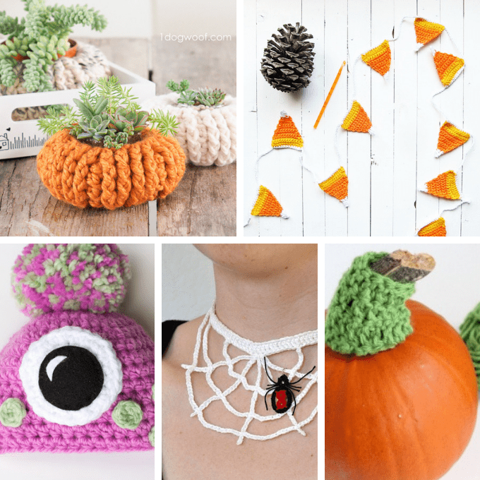 25 FREE crochet patterns for Halloween, with links to tutorials. These cute and spooky holiday crafts include accessories, home decor, and more. #halloween #freecrochetpatterns #crochet #patterns