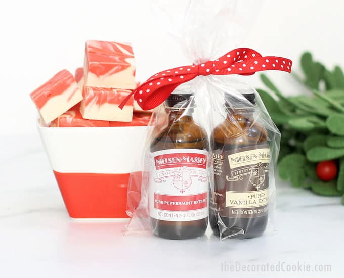 peppermint fudge packaged with extracts 