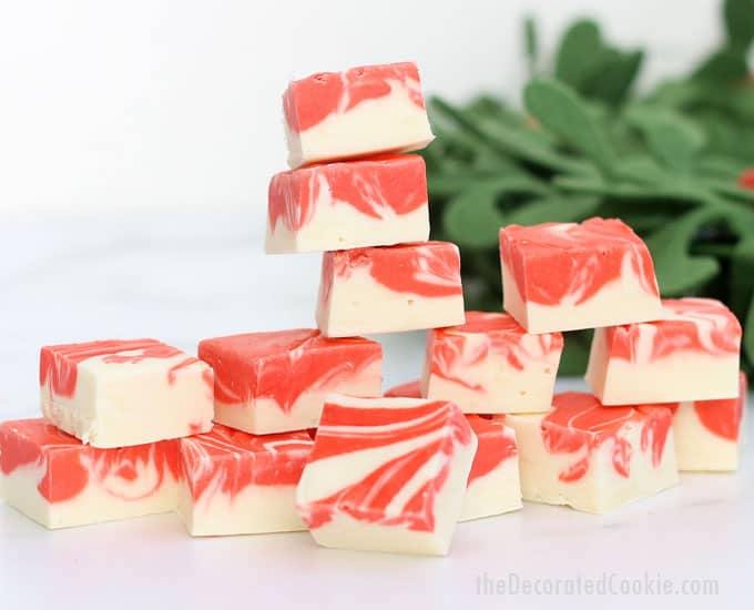 stacks of peppermint fudge 
