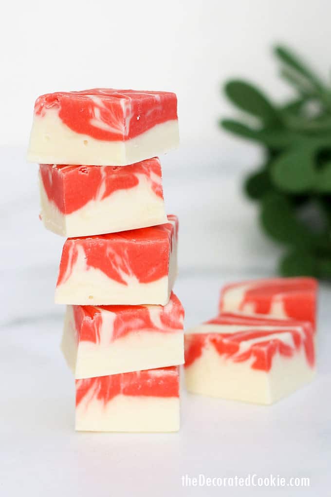 stack of peppermint fudge 