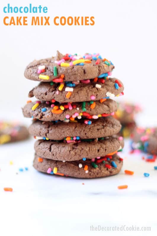 CHOCOLATE CAKE MIX COOKIES easy 3ingredient cookies
