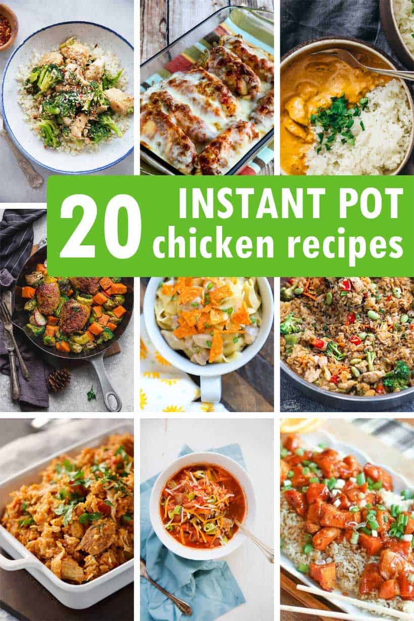 collage of instant pot chicken recipes 