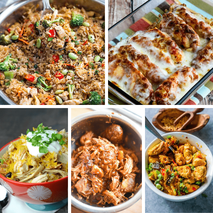 20 INSTANT POT CHICKEN RECIPES -- A roundup of easy chicken dinner ideas to make in minutes in your pressure cooker. Great weeknight dinners. #instantpot #instantpotchicken #chickenrecipes #dinnerrecipes #pressurecooker #easychickenrecipes 