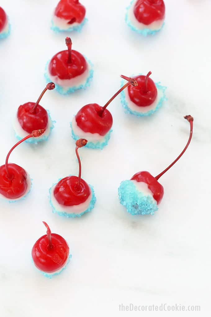 red, white, and blue boozy cherry bombs overhead image 