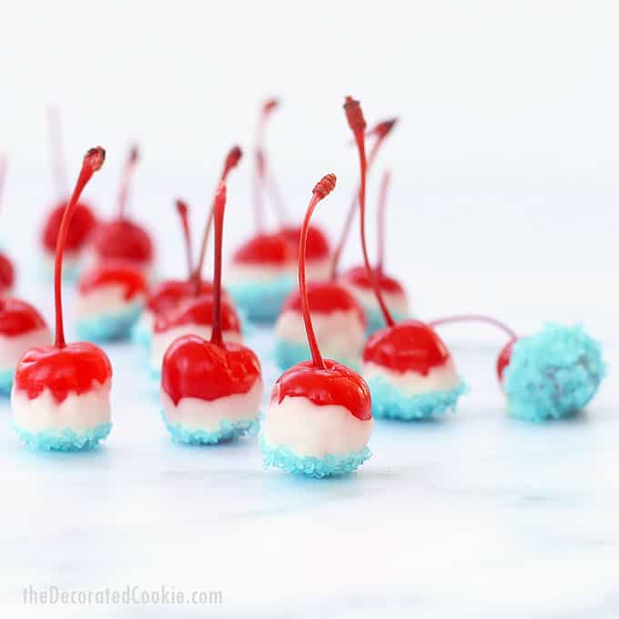 bunch of boozy cherry bombs with white background