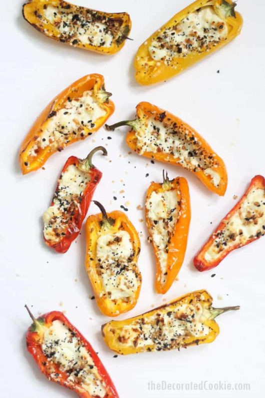 GOAT CHEESE MINI STUFFED PEPPERS 3ingredient appetizer