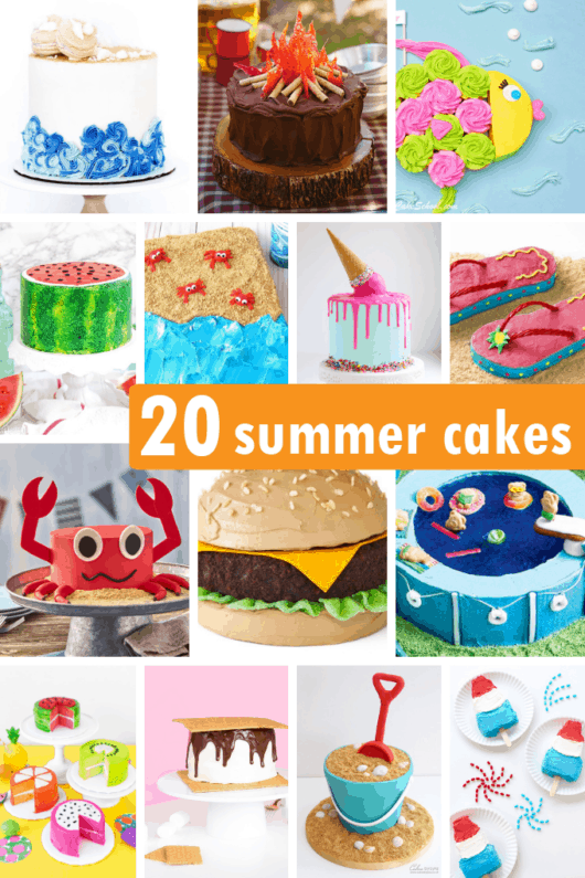 20 FUN SUMMER CAKES A roundup of cute cake ideas for summer.