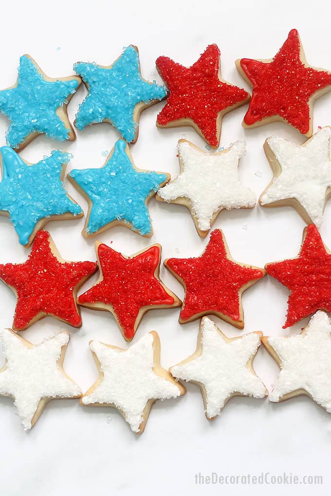 4th Of July Star Cookies Easy Decorated Cookie Idea