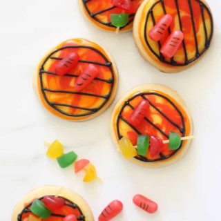 overhead image of BBQ grill summer cookies