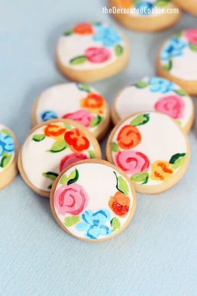 painted flower cookies