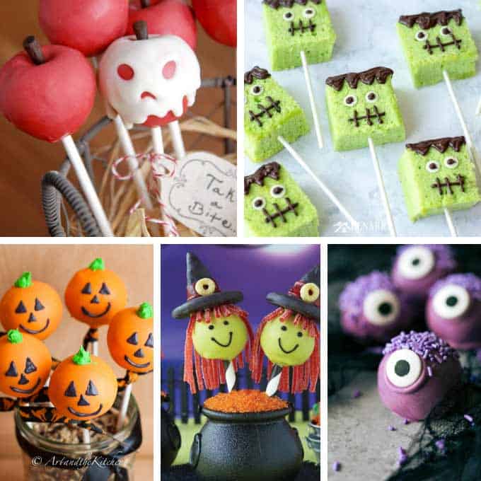 15 HALLOWEEN CAKE POPS -- A roundup of 15 awesome Halloween cake pop ideas for your party, with links to full tutorials. Fun Halloween treats! 