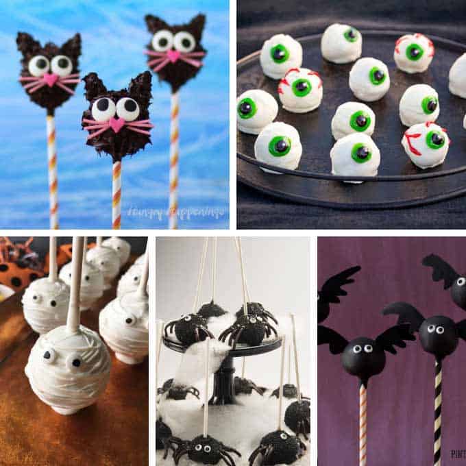 15 HALLOWEEN CAKE POPS -- A roundup of 15 awesome Halloween cake pop ideas for your party, with links to full tutorials. Fun Halloween treats! 