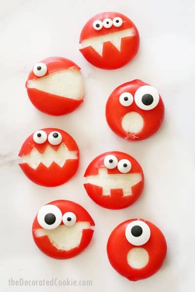 babybel cheese monsters for Halloween
