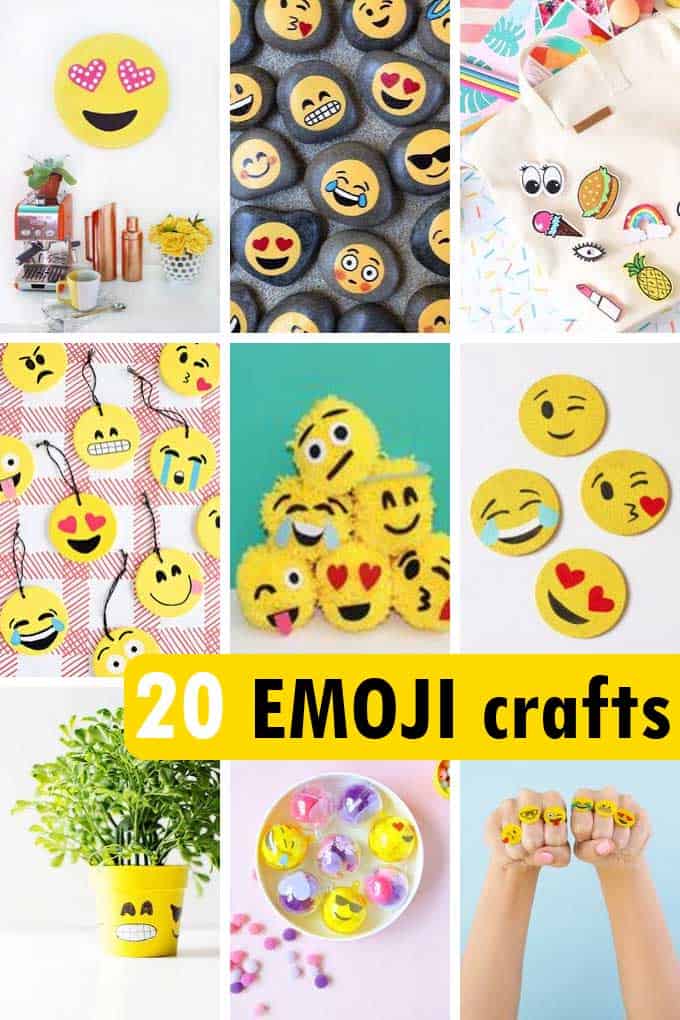 collage of emoji crafts 