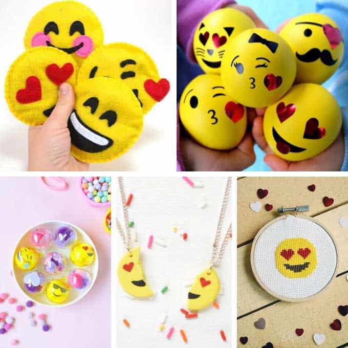 collage of emoji crafts 