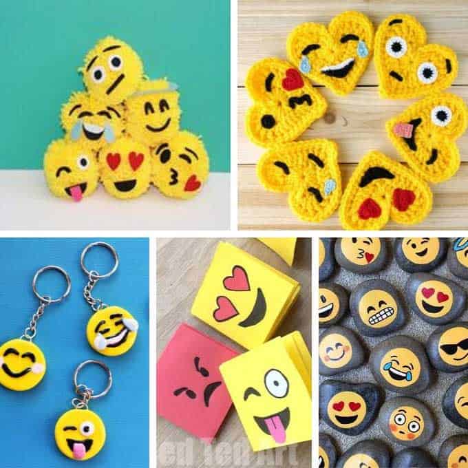 collage of emoji crafts 