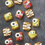overhead view of Halloween pretzels