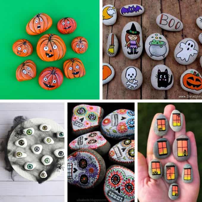 15 HALLOWEEN PAINTED ROCKS -- fun holiday craft ideas