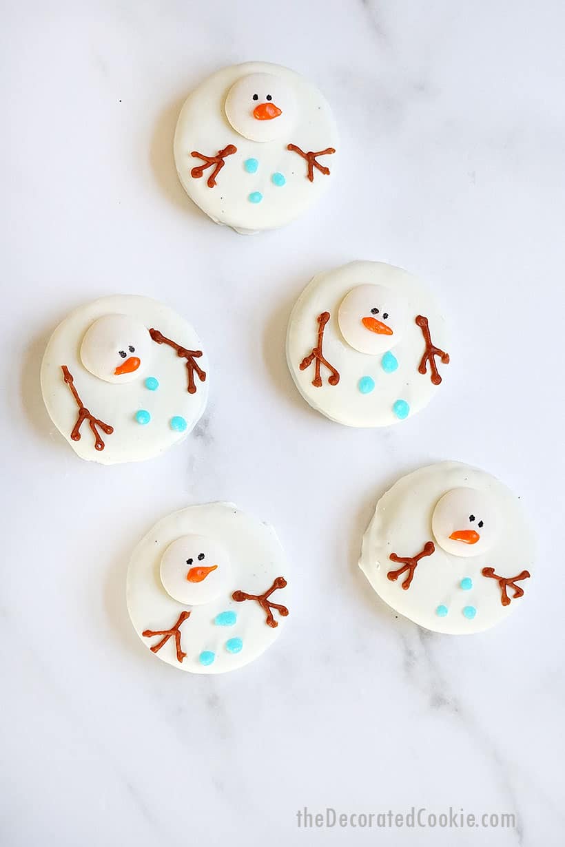 melting snowman Oreos Christmas cookies 
