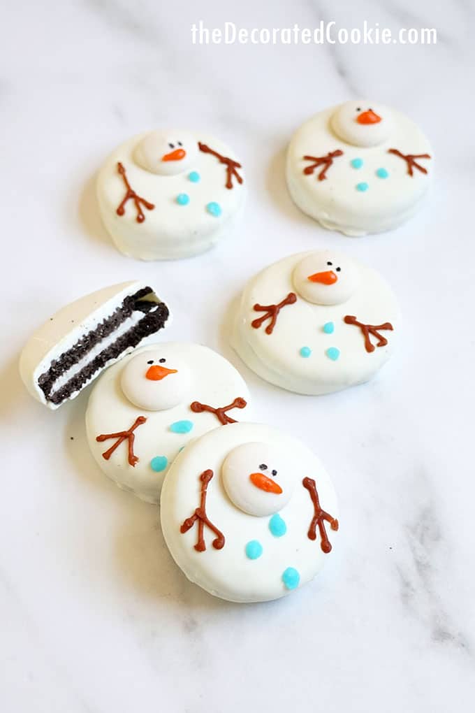 melted snowman oreos 