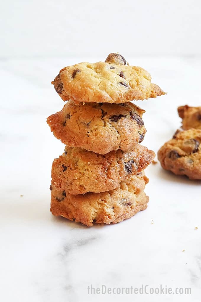 stack of air fryer chocolate chip cookies 