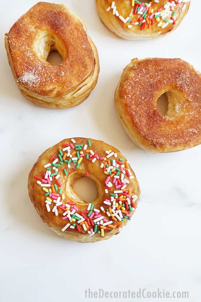 close-up view of air fryer donuts