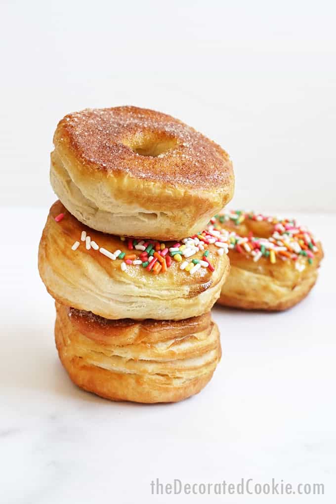 stacked air fryer donuts 