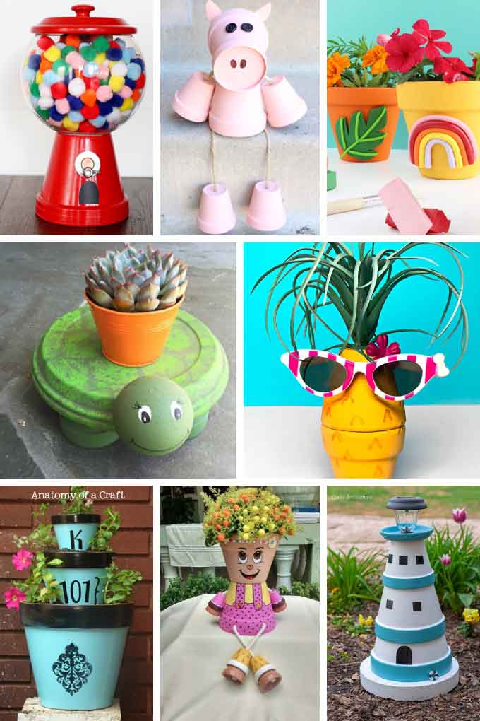 Colorful Painted Clay Pots for Summer Planting - The Crafting Chicks