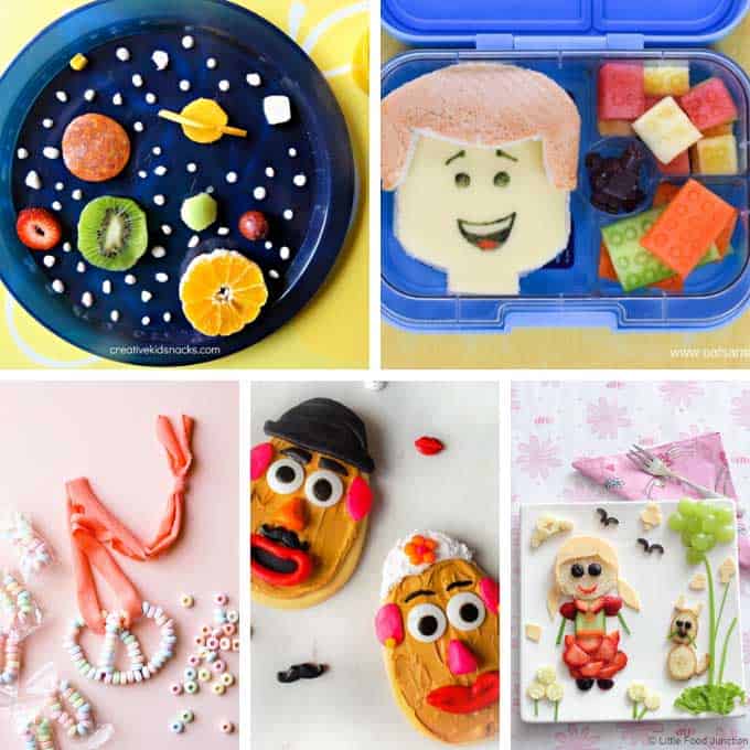 collage of fun food ideas for kids