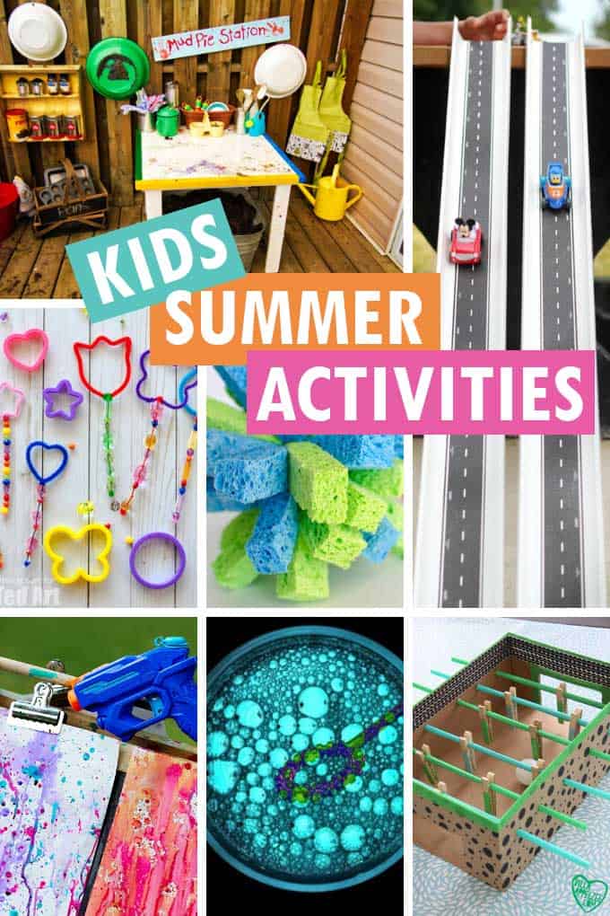 collage of fun summer activities for kids 