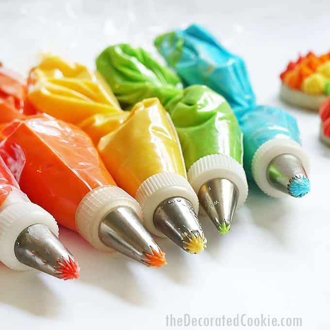 rainbow frosting bags with tips