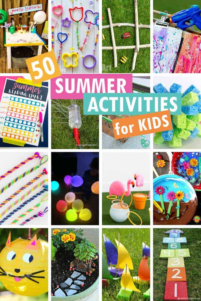 collage of summer activities for kids 