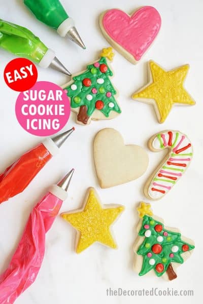 BEST SUGAR COOKIE ICING -- easy recipe for cookie decorating