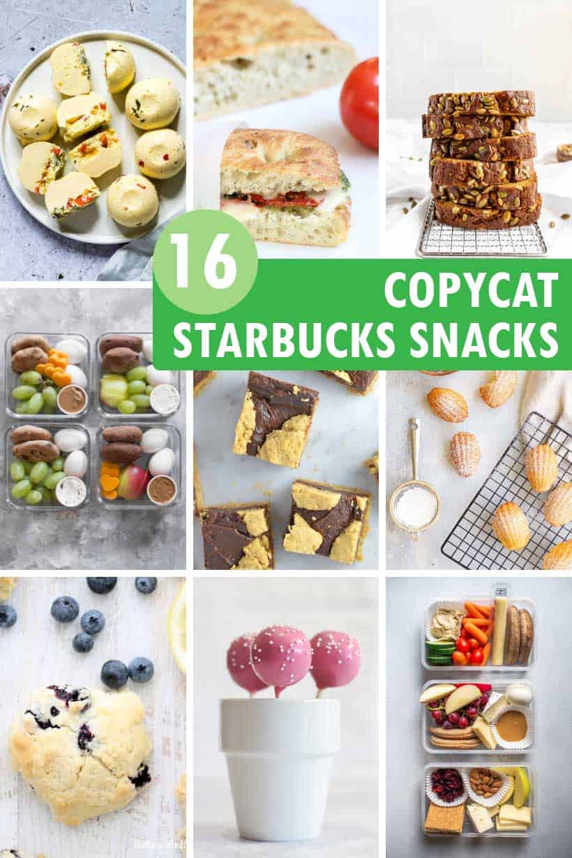 collage of Starbucks snacks recipes