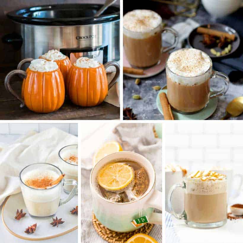 collage of Starbucks hot drinks recipes