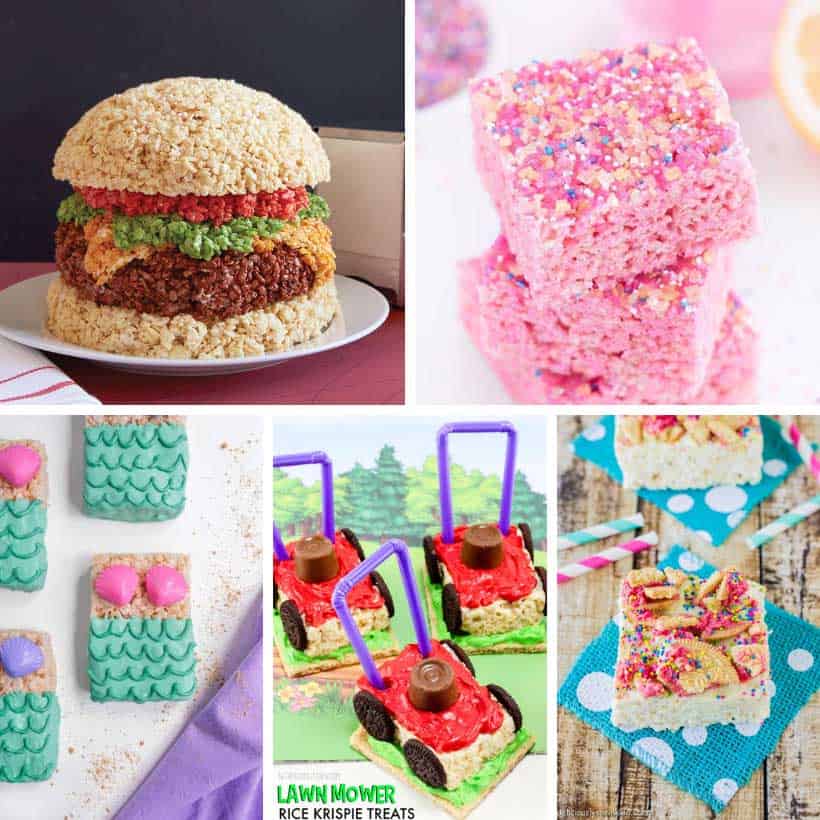 no-bake Rice Krispie treats summer-themed